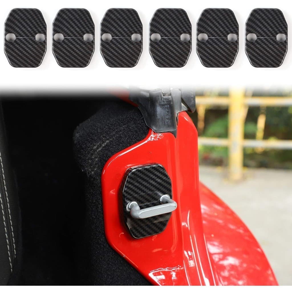 Voodonala ABS Fibra De Carbono Fechadura Da Porta Cobre Guarnição De Proteção Para Jeep Wrangler JK JKU 2007-2019 , Rene
