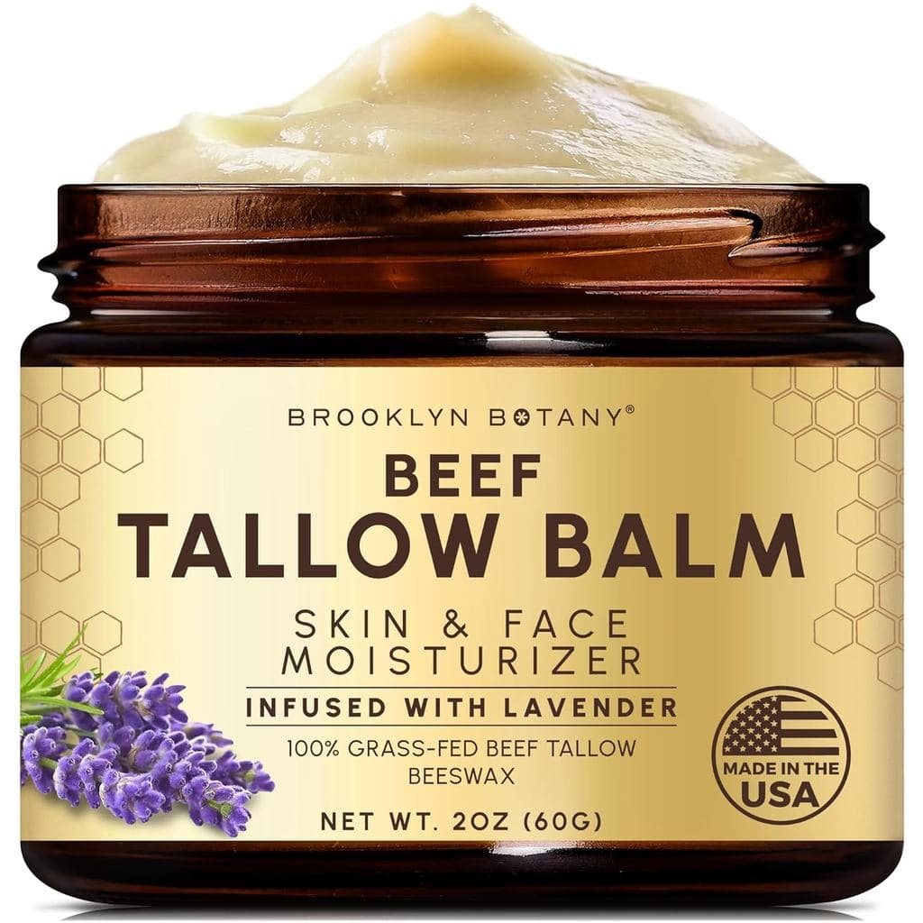 Brooklyn Botany Beef Tallow Balm – Sebo de Carne de Gado Alimentado a Pasto para Pele e Rosto – Hidratante Facial Nutrit