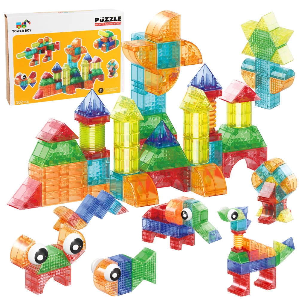 Blocos Magnéticos Versáteis para Crianças, Partículas Grandes, Geometria 3D, Brinquedo de Montagem Magnética para Educaç
