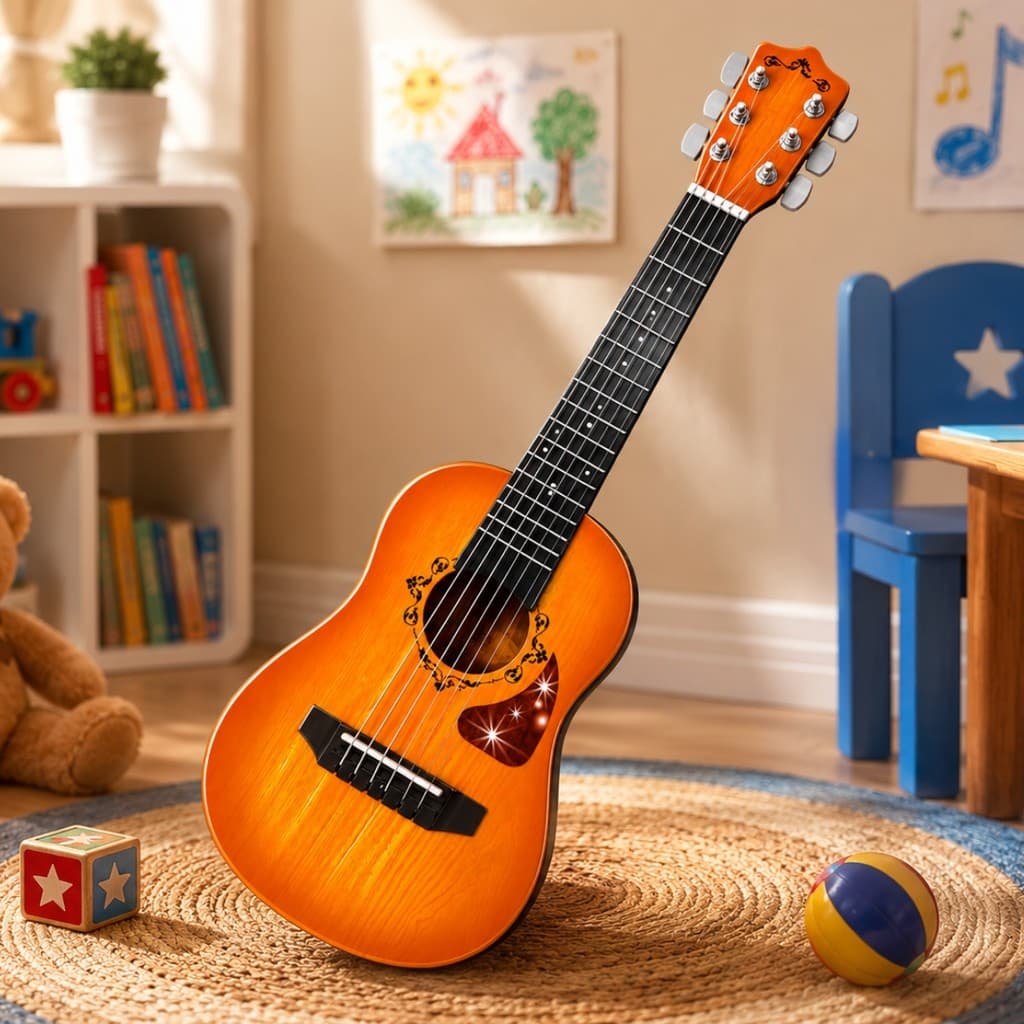 Violão Infantil Grande Com Palheta e Capa Presente Musica