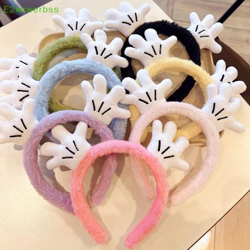 [E2wrwerbss] Bonito Desenho Animado De Pelúcia Palma Feminina Lavagem Rosto Faixa De Cabelo Suporte Kawaii Faixas Macias