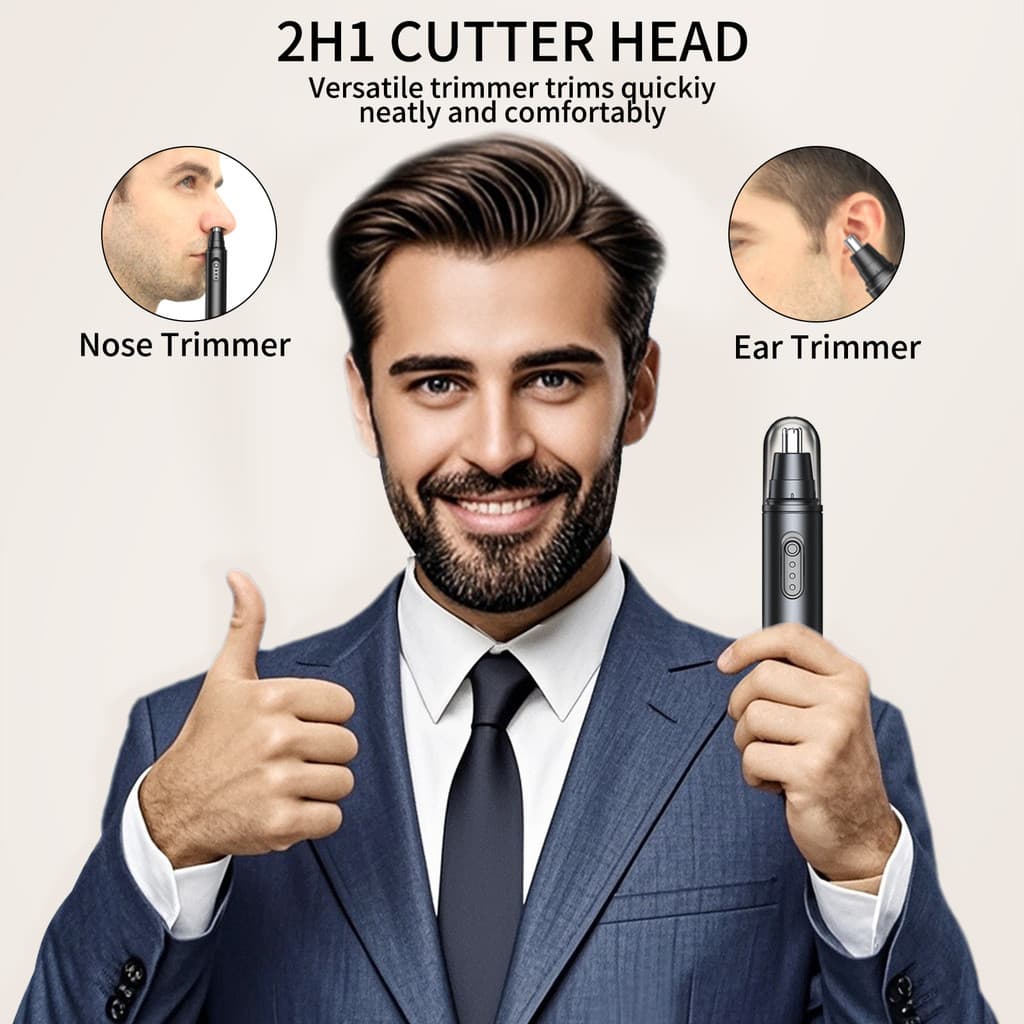 Aparador De Pêlos De Orelha E Nariz Profissional Indolor Para Homens Mulheres , Carregamento/Tipo C Operado Por Bateria