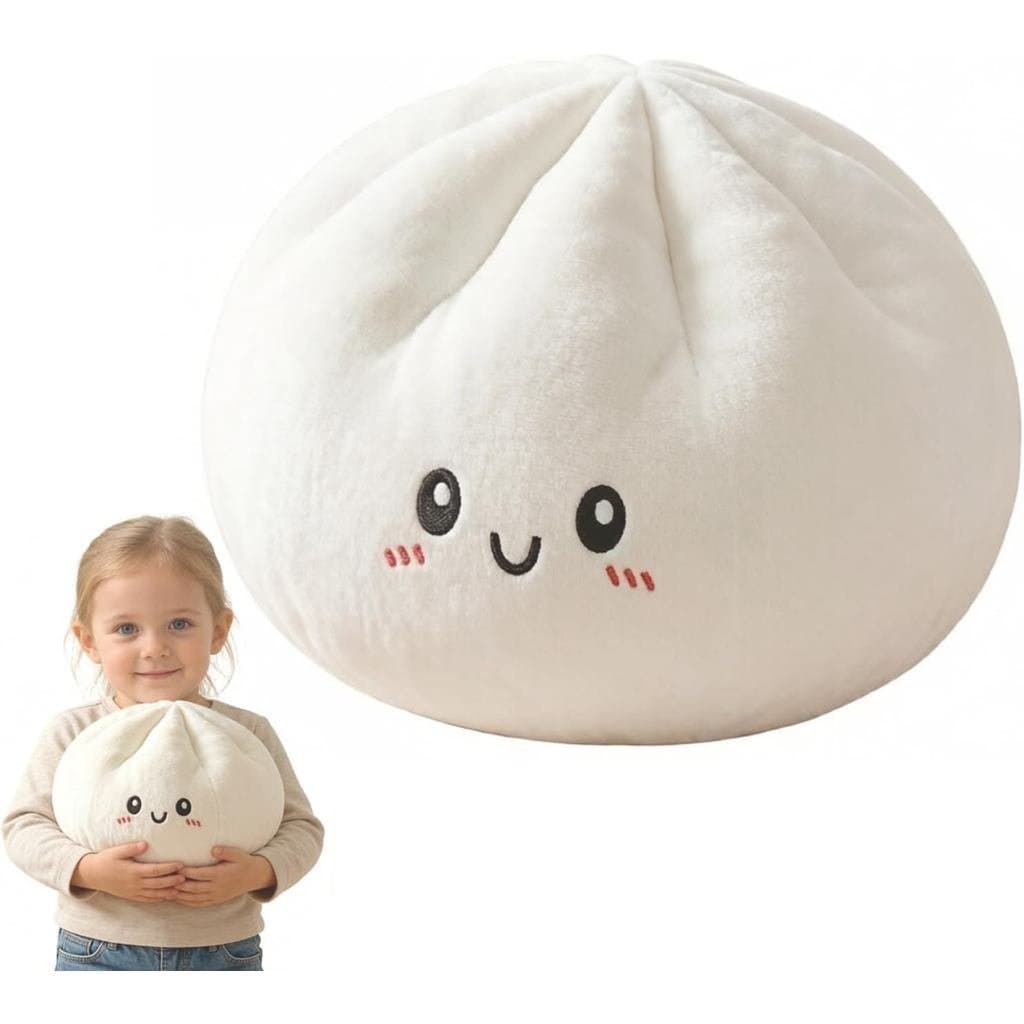 Bola Antiestresse Gigante em Forma de Dumpling, Almofada de Pelúcia Grande em Forma de Pão Cozido no Vapor, Brinquedo An