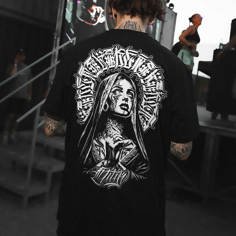 [Camiseta Premium em Algodão Puro] Camiseta Unissex Premium Tattoo Chicano Lettering Básica 100%