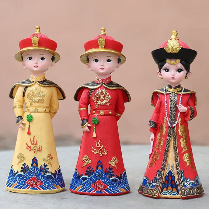 Antigo Boutique rainha rainha traje boneca ornamentos de resina palácio bonecas decorações de mesa casais presentes de c