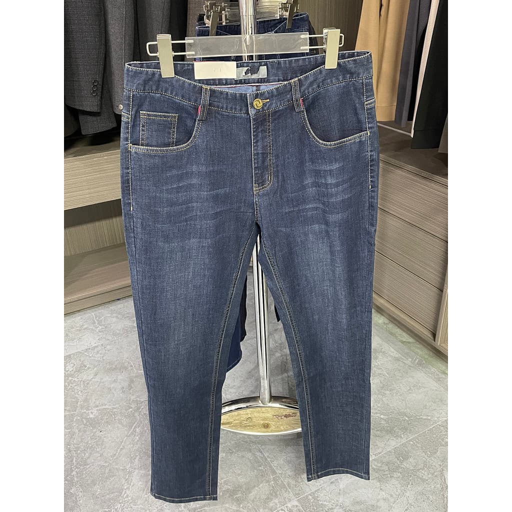 Calças Jeans recortadas masculinas azuis All-Match calças de uso diário primavera calças casuais masculinas de perna ret