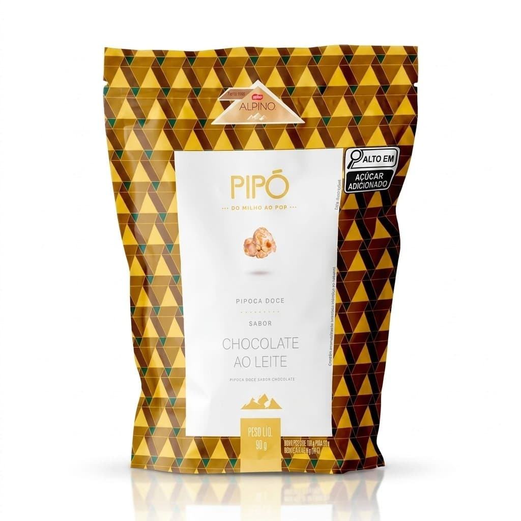 Pipoca Gourmet Pip Doce Chocolate Alpino 90g Snack Lanche Crocante Cinema Festa Revenda