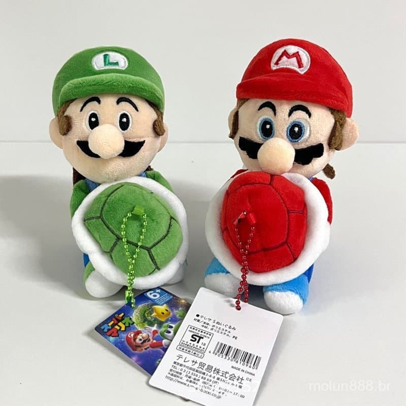 2026 Novo Brinquedo de Pelúcia Fofo e Macio do Personagem de Filme Popular Luigi com Pingente de Concha de Tartaruga