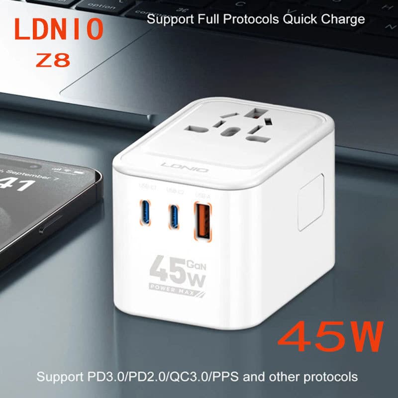 Adaptador Global LDNIO - Adaptador multi-socket e multi-porta - Estilo de Hong Kong, padrão britânico, padrão europeu e
