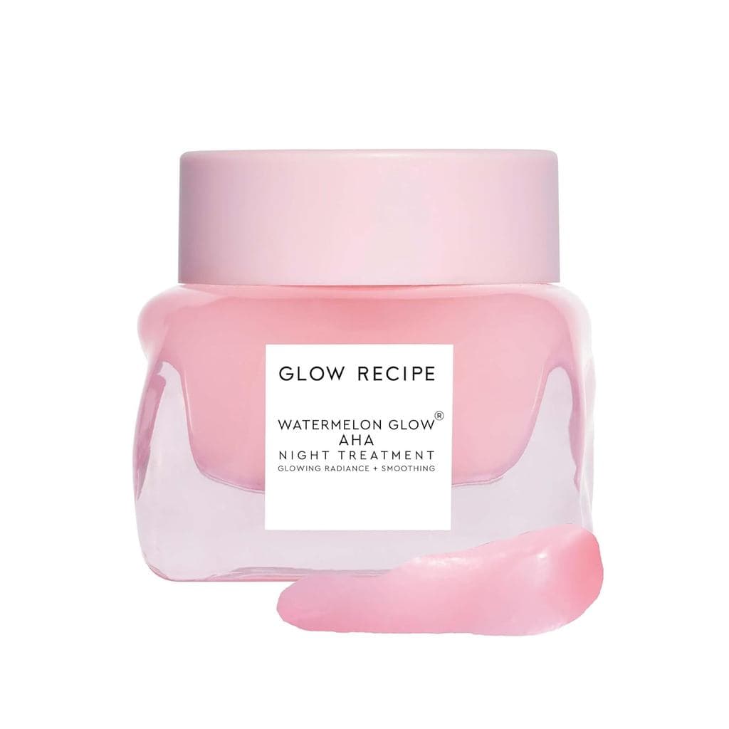 Glow Recipe Watermelon Glow AHA Night Treatment, Máscara Noturna em Tamanho Viagem, Tratamento Esfoliante com AHA com Ác