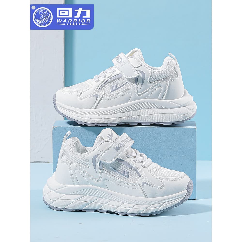 Puxar para trás sapatos infantis sapatos brancos 2025 outono novo estilo de sola macia meninos sapatos esportivos menina