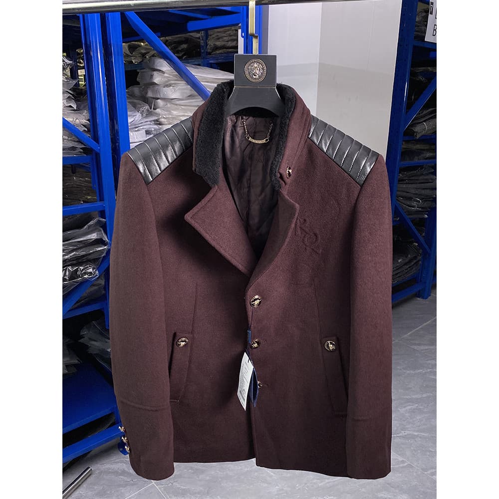 Balanço de inventário de Shopping ~ casaco de lã masculino de comprimento médio inverno engrossado lapela quente casaco