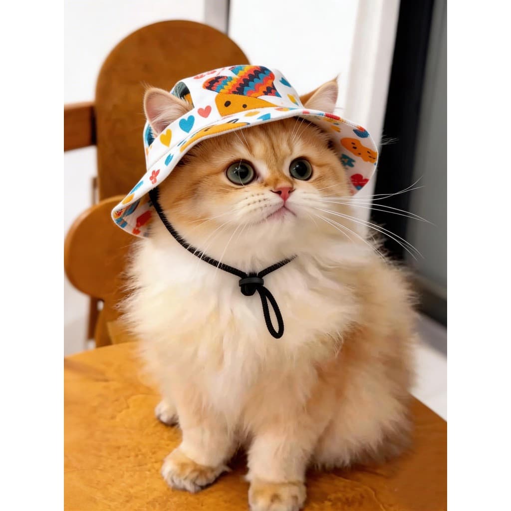 Chapéu de gato orelhas abertas protetor solar balde chapéu verão respirável cão de estimação ao ar livre especial chapéu