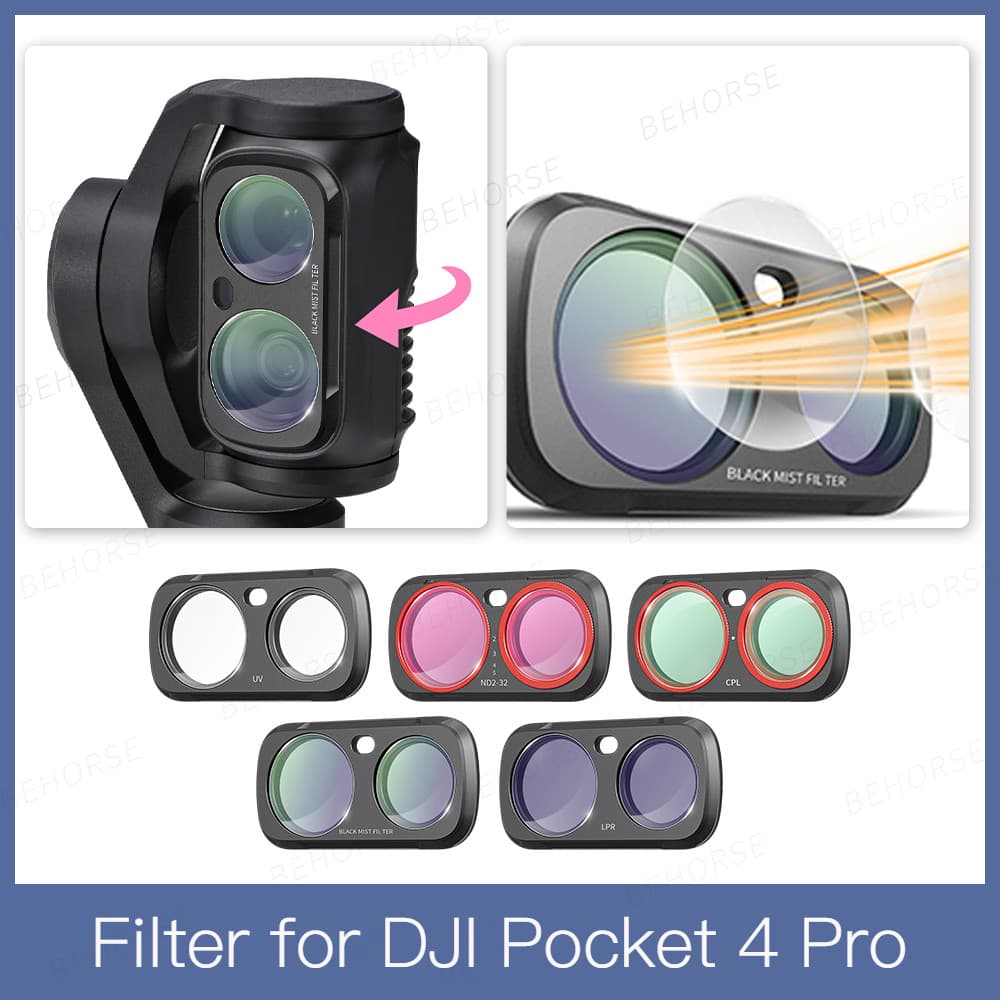 STARTRC LPR CPL VND MCUV Filtro De Névoa Preta Para DJI Pocket 4 Pro Acessórios Protetores De Lente De Câmera