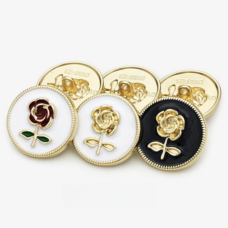 5 peças/12 peças de botões de metal rosa de 12/17,5/22,5mm, usados para decorar jaquetas de couro e malha 8G1L