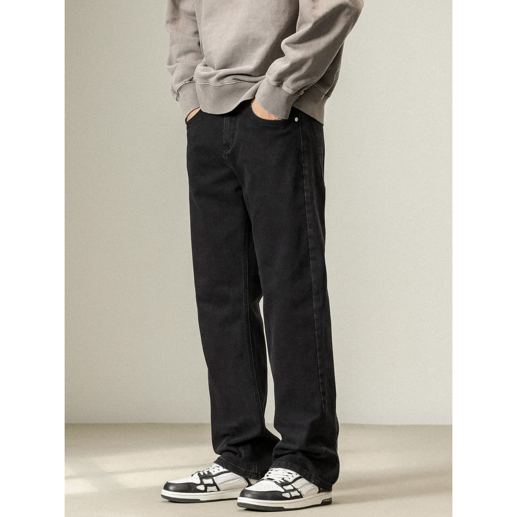 Americano High street Retro Jeans masculino verão novo estilo em linha reta calças casuais street Wear calças de ajuste
