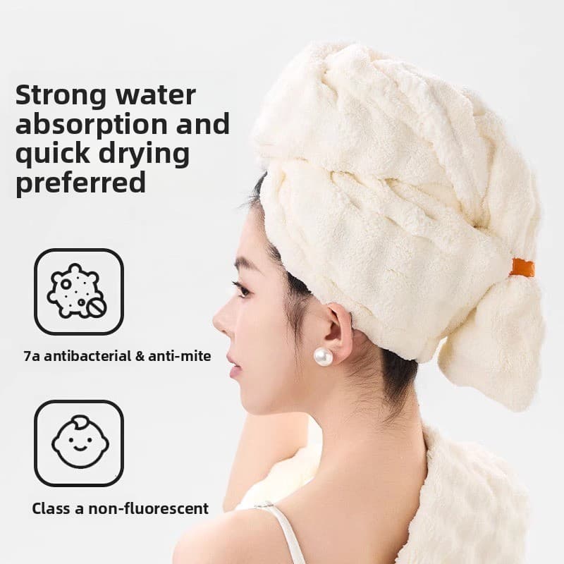 Touca De Secagem De Cabelo , super Absorvente E Rápida , Novo Modelo De Peça Única Para Cabelos Longos
