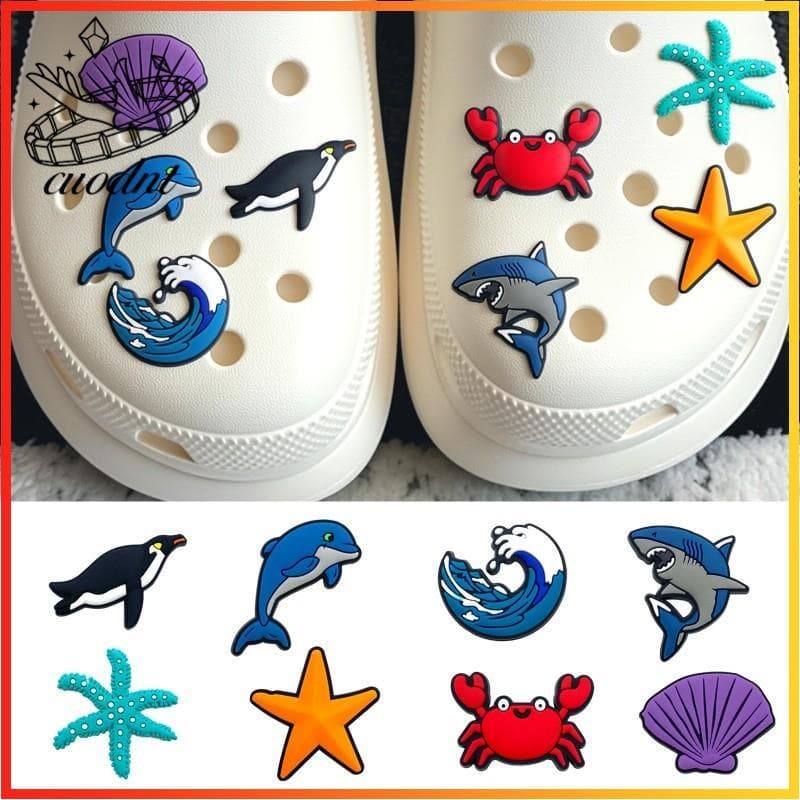 Oceano Baleia Estrela Do Mar Design Sapatos Acessórios Fivela Encantos De Sapato Para Mulheres Masculinos