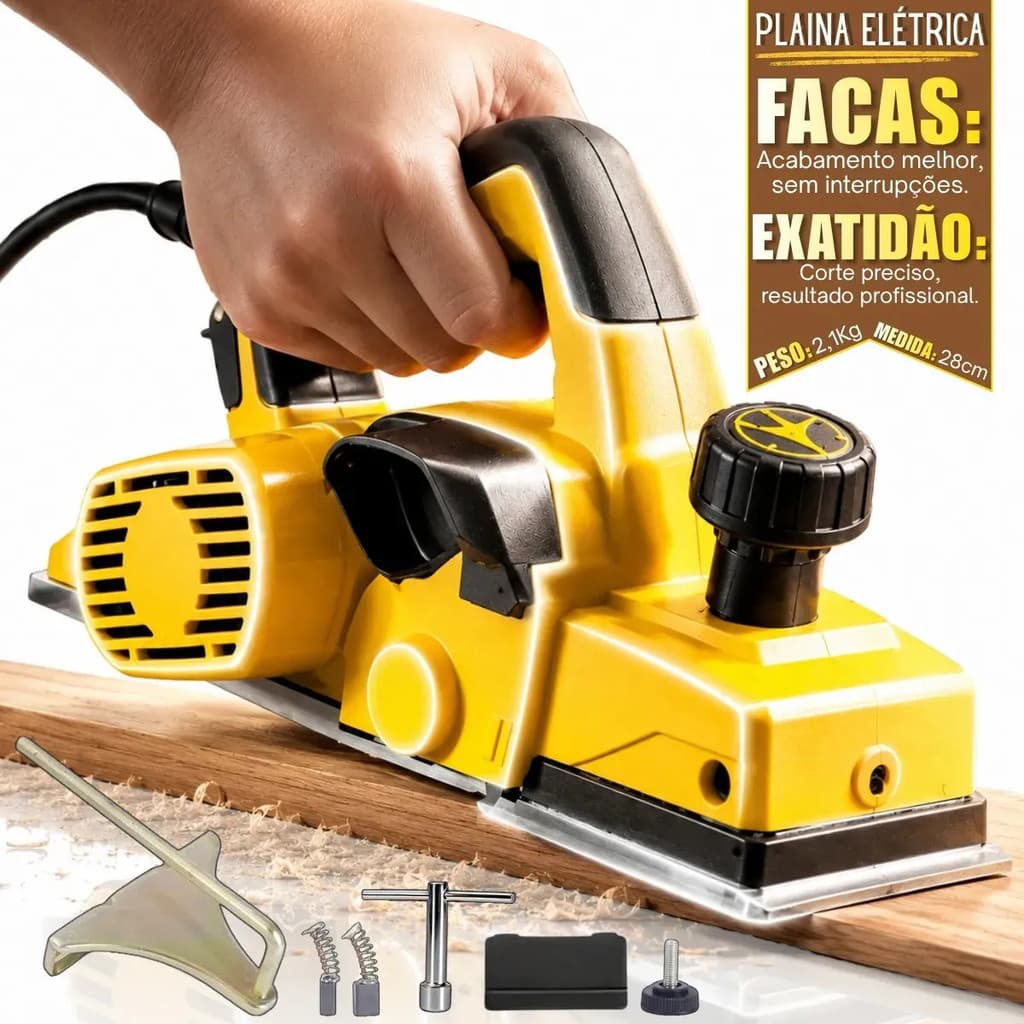 Plaina Elétrica Para Madeira 2 Facas  580w 220v 82mm
