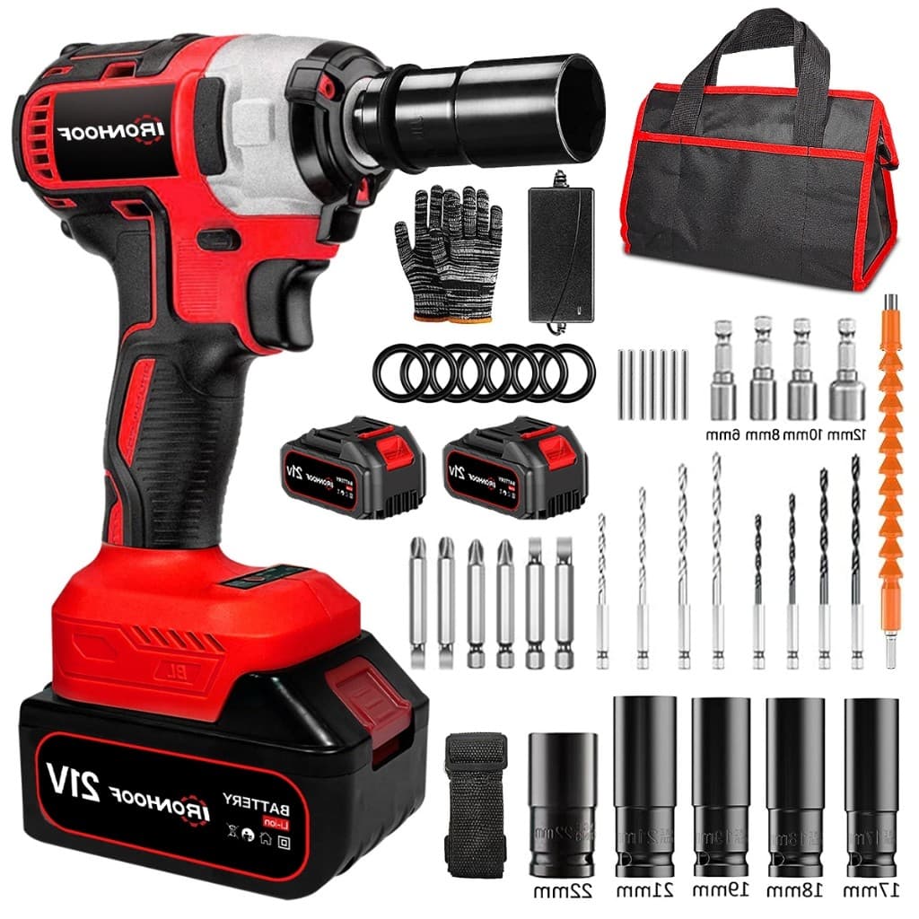Chave De Impacto Potente 21v Parafusadeira Eletrica ​Recarregável Brushless Cor Vermelho