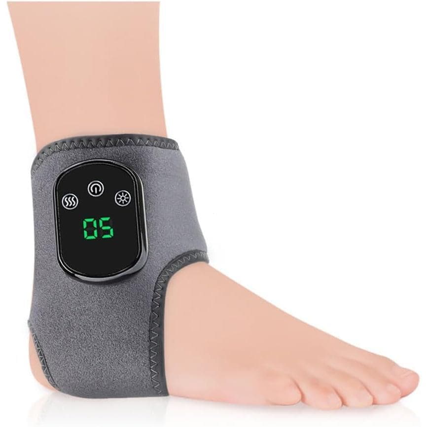 Cordless Ankle Massager for Relaxation,3 Vibration Modes and 5 Heat Levels Foot Renew Triple Method Massager, Deep Massa
