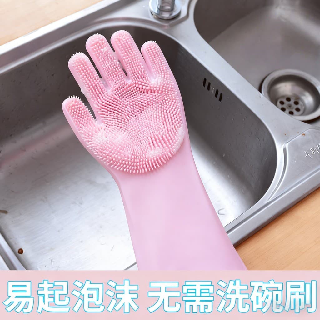 Luvas de lavar louça domésticas de Silicone anti-escaldante luvas antiderrapantes lavar louça cozinha preguiçoso engross