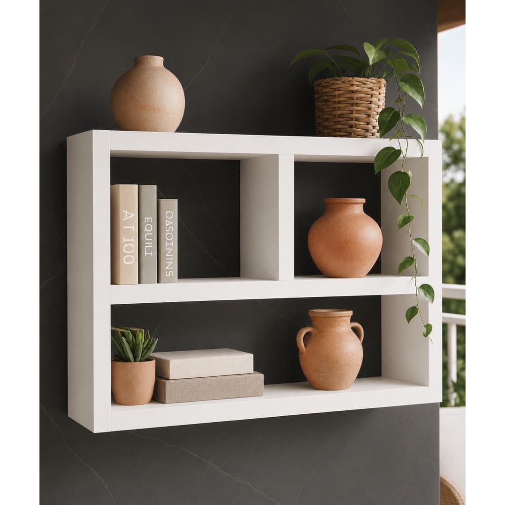 Nicho Decoração e Organização com Divisória Mdf Branco parede sala quarto varanda banheiro