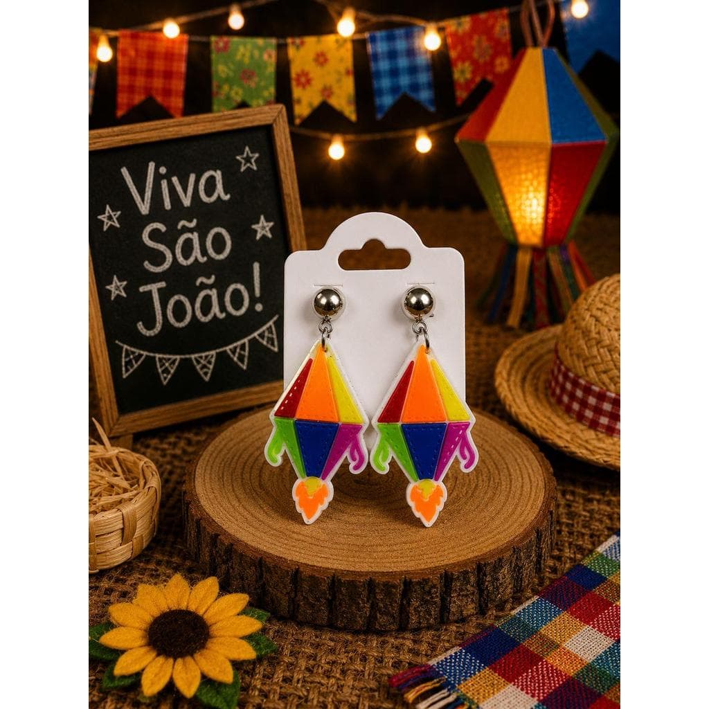 1 UN - Brincos De plástico para Festa Junina, Look São João