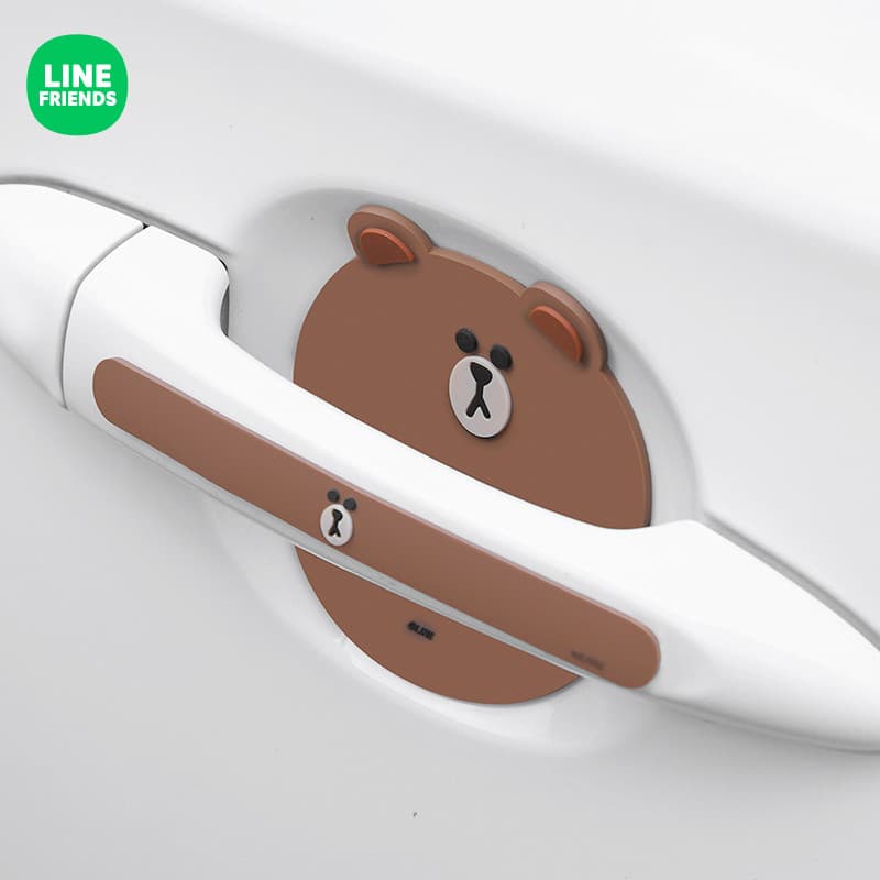 Linha dos desenhos animados bonito proteção do carro adesivo porta lateral tira de borracha Universal carro anti-colisão
