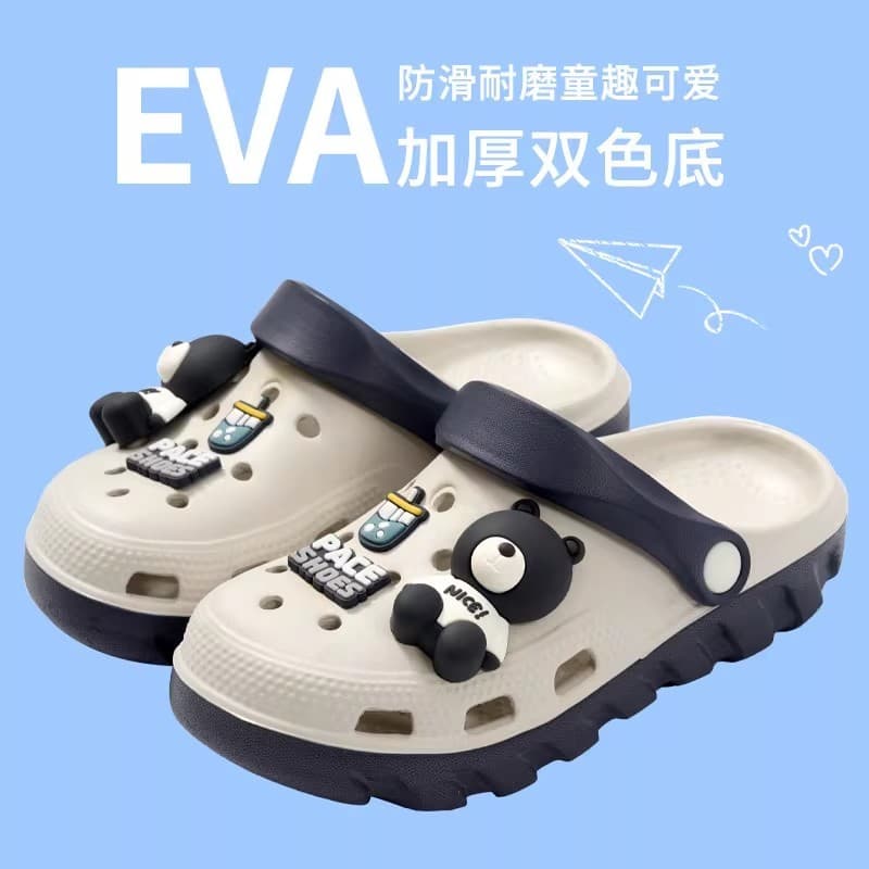 Crianças buraco sapatos verão Toe-coberto chinelos meninos meninas antiderrapante respirável leve sola macia Casual ao a