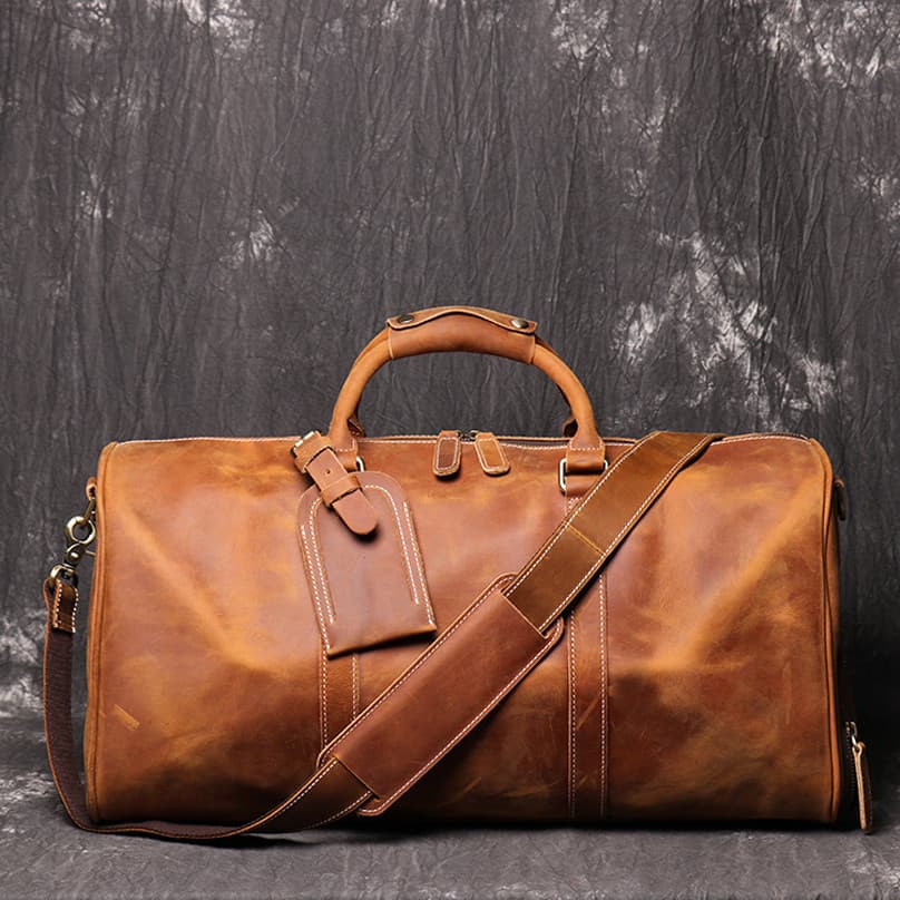 Exportação de comércio exterior Crazy Horse Couro Bolsa Diagonal de um ombro Bolsa de lona de grande capacidade Novo est