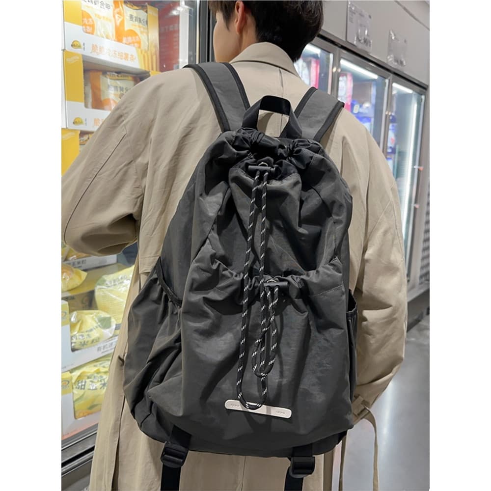 Mochila de ciclismo ao ar livre com cordão mochila estudante universitário portátil saco de Badminton grande capacidade
