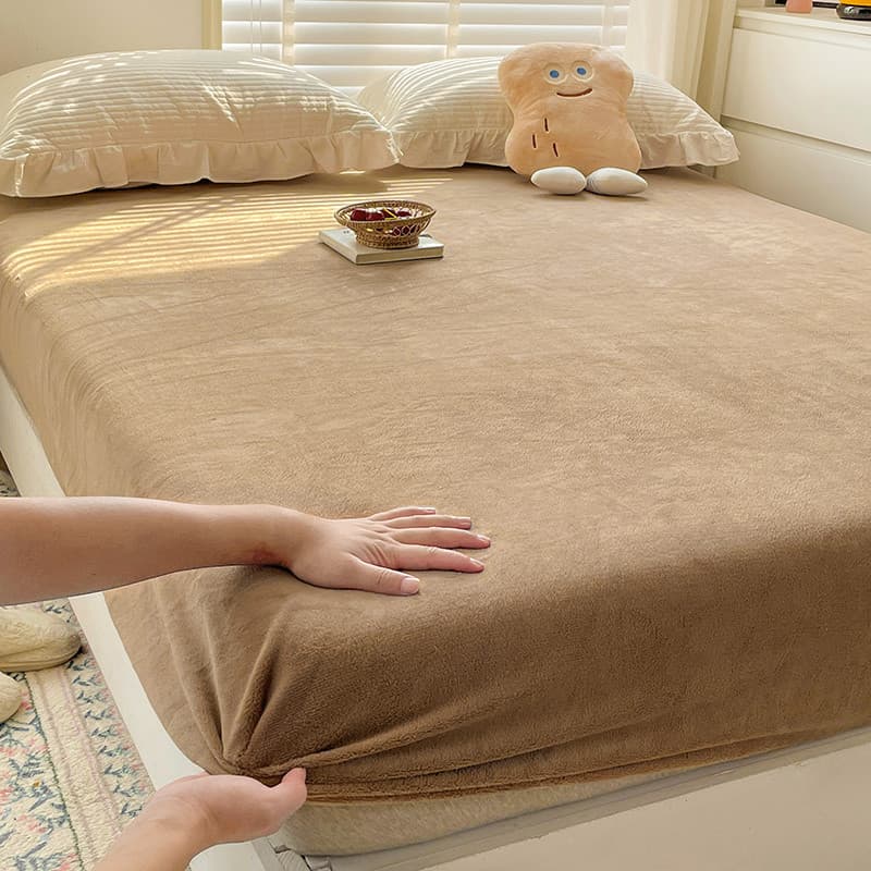 Lençol de lã de leite estilo inverno, peça única, capa de cama espessada, colchão de lã Coral, capa protetora, capa de c