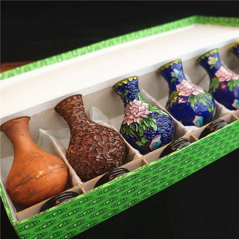 Velho pequim tradicional cloisonne fluxo garrafa cloisonne produção artesanato Display puro artesanal cobre pneu filigra