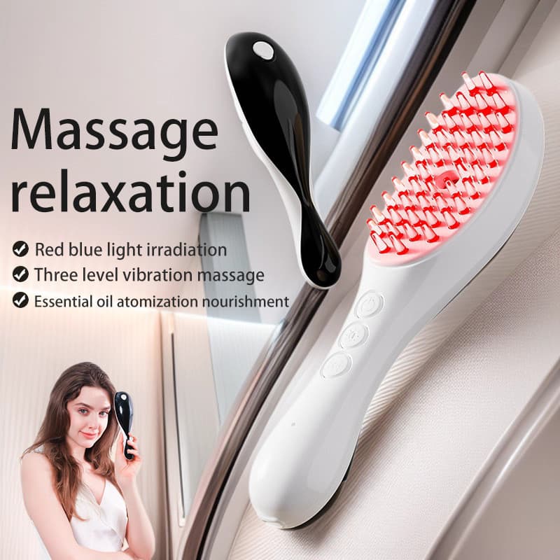 Eletrodomésticos Cabeça Elétrica Massagem Pente Doméstico Luz Vermelha Soro Spray Cuidados Com O Cabelo 3 Vibr