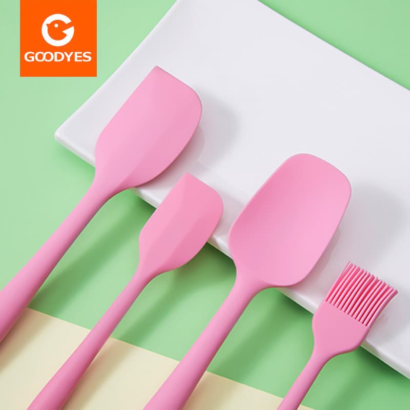 Silicone grande faca de silicone de uma peça escova de óleo espátula bolo creme mexendo espátula espátula conjunto de fe