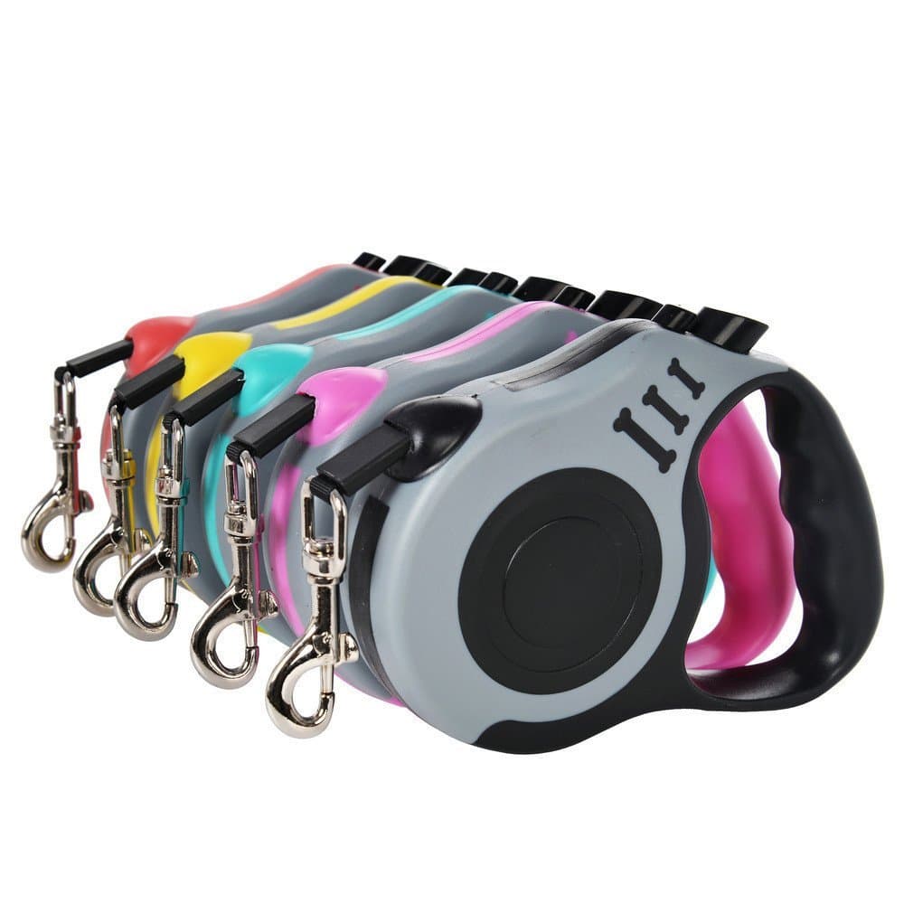 Guia Trela Para Cães Pequenos 3M 5M Nylon Retrátil Roleta Automática Tração Extensível Cachorro Gato