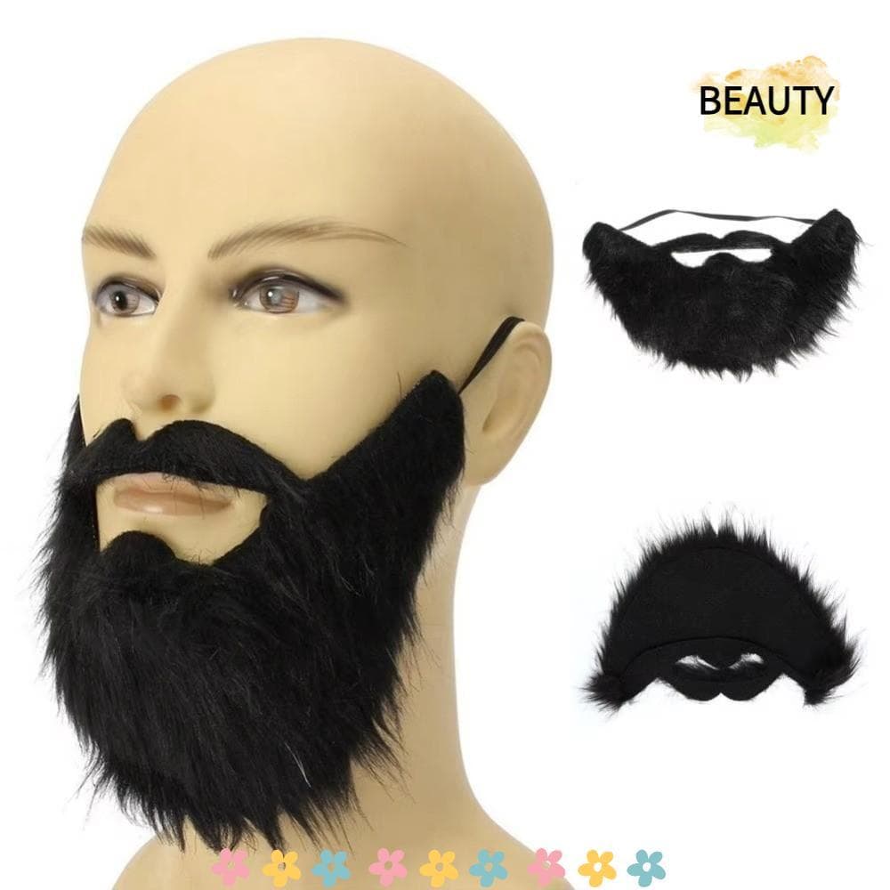 BEAUTYHOMEBR Fantasia De Barba , Cabelo Macio Preto/Marrom/Branco , Falsa , Adereços De Facial