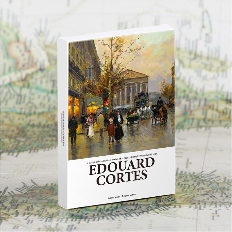 Pintor francês Edward Leon Cortez Paris Street View Pintura a óleo Obras Cartão postal Pintura de paisagem Medieval