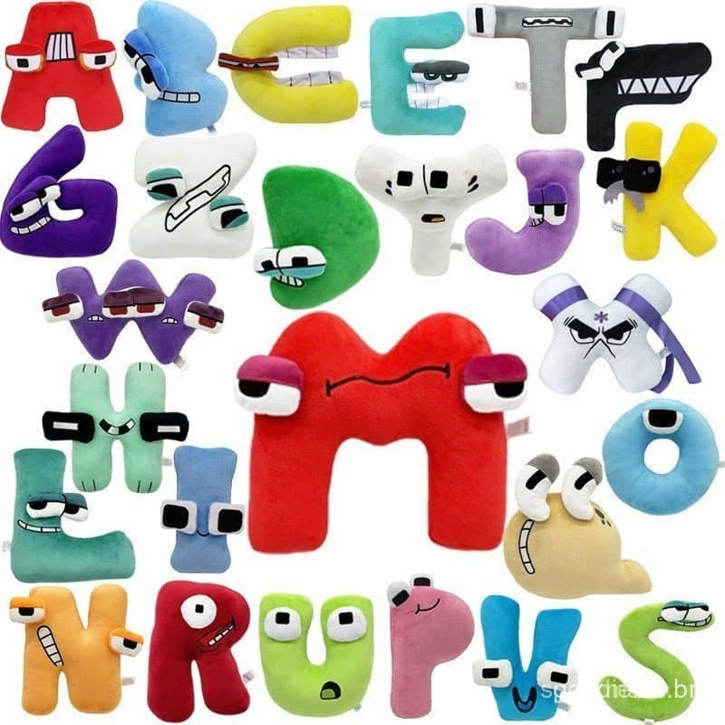 Alfabeto Lore Brinquedos De Pelúcia Boneca 26 Letras Em Inglês Crianças Iluminação Montessori Brinquedo