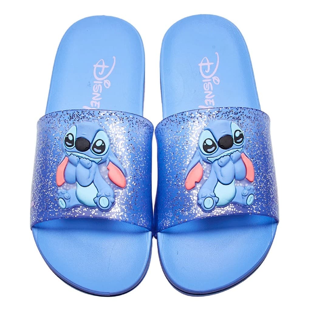 CHINELO INFANTIL MENINA GRENDENE DISNEY STITCH SLIDE AZUL 22994