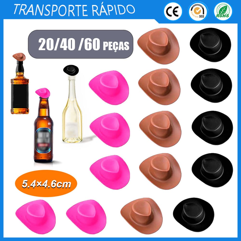 20/40/60 peças de plástico Mini Cowboy chapéu boneca decoração chapéu decoração de festa em casa
