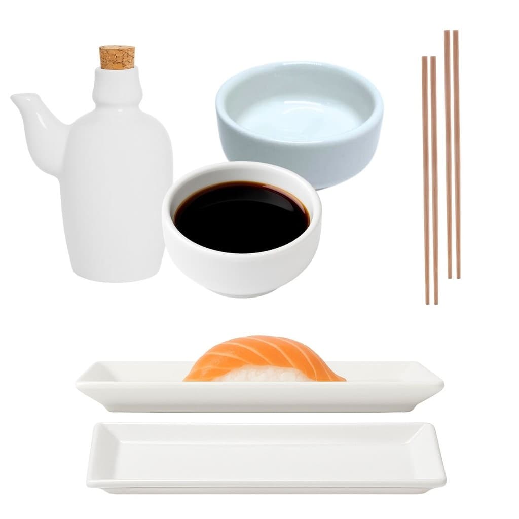 Kit Oriental 2 Pessoas Porcelana Branco 60ml