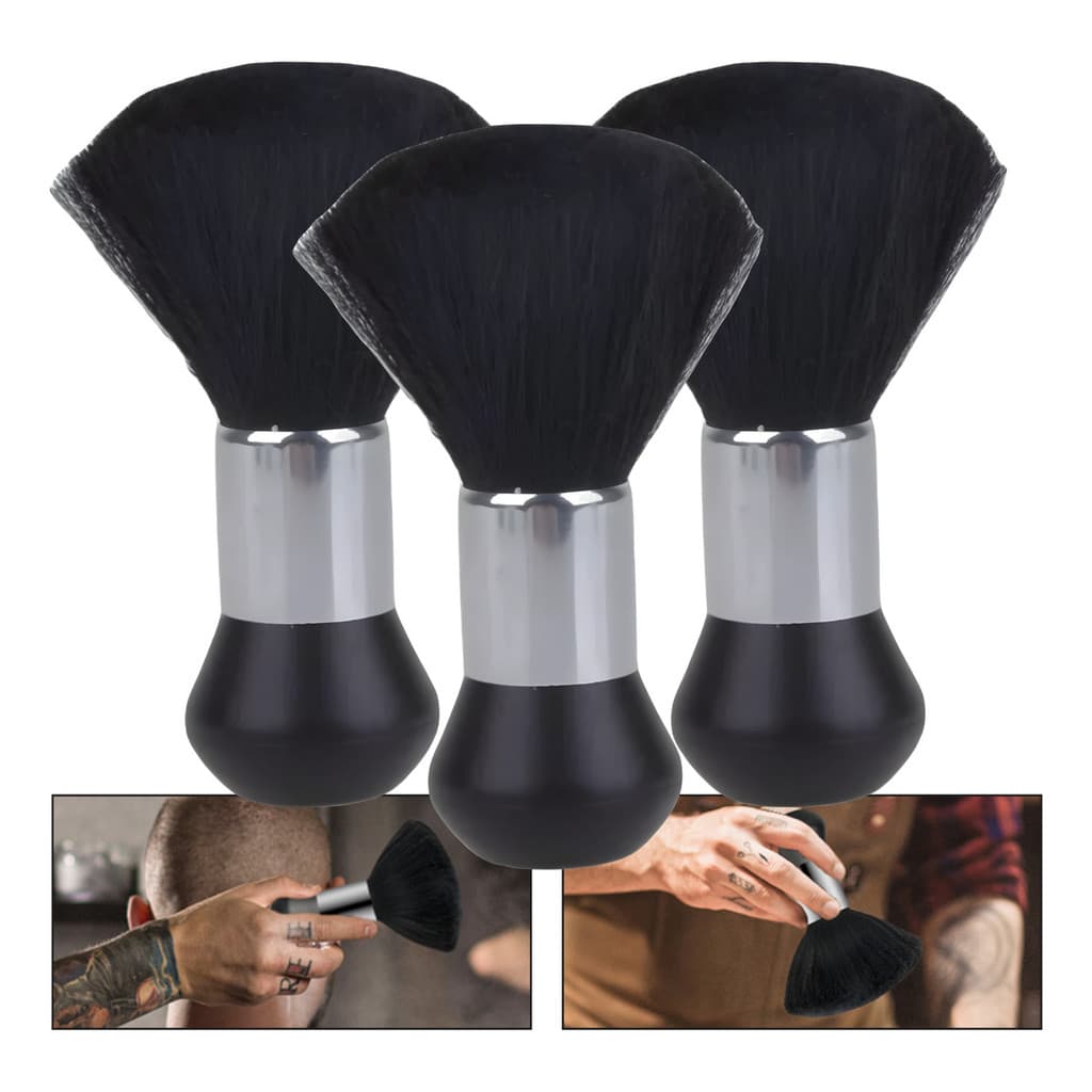 Kit 3 Espanador Barbeiro Cabeleireiro De Cabelo Profissional