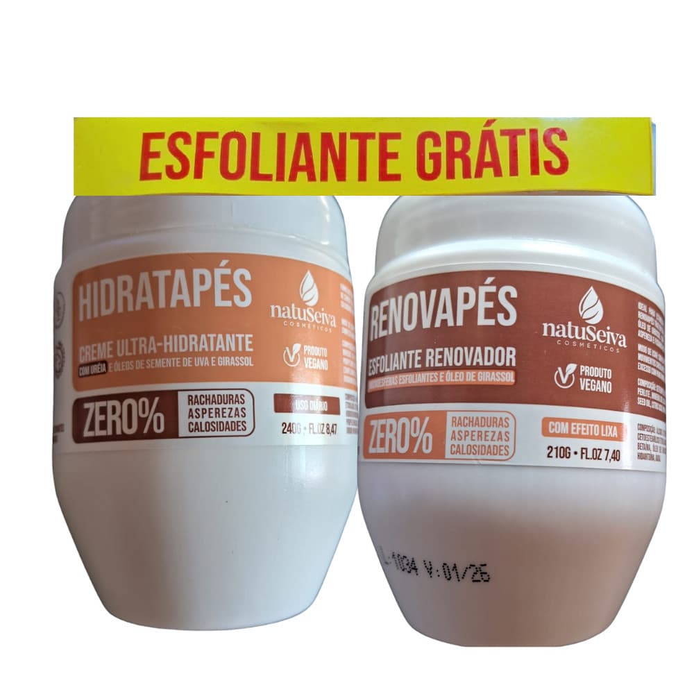 Esfoliante para os pés Renovapés Natuseiva 210g - Esfoliação e Hidratação para os pés