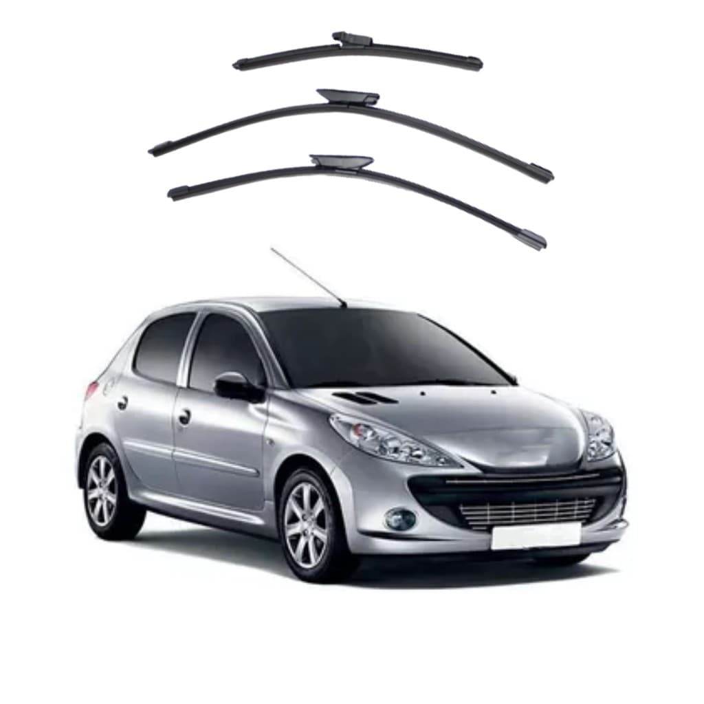 Kit Palheta Limpador Parabrisa Proteção Chuva Peugeot 206 1998 à 2010