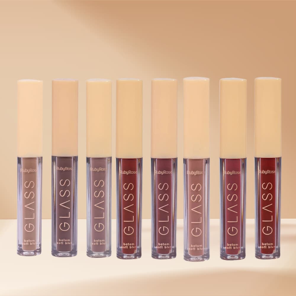 Batom Líquido Aveludado Soft Blur Glass Ruby Rose Efeito Matte Brilho Pigmentação Hidratação Natural Cobertura Leve