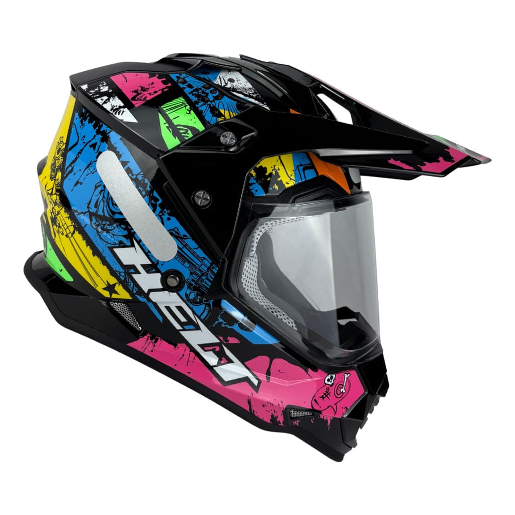 Capacete Helt Cross Vision Glass Light C/óculos/viseira 2mm