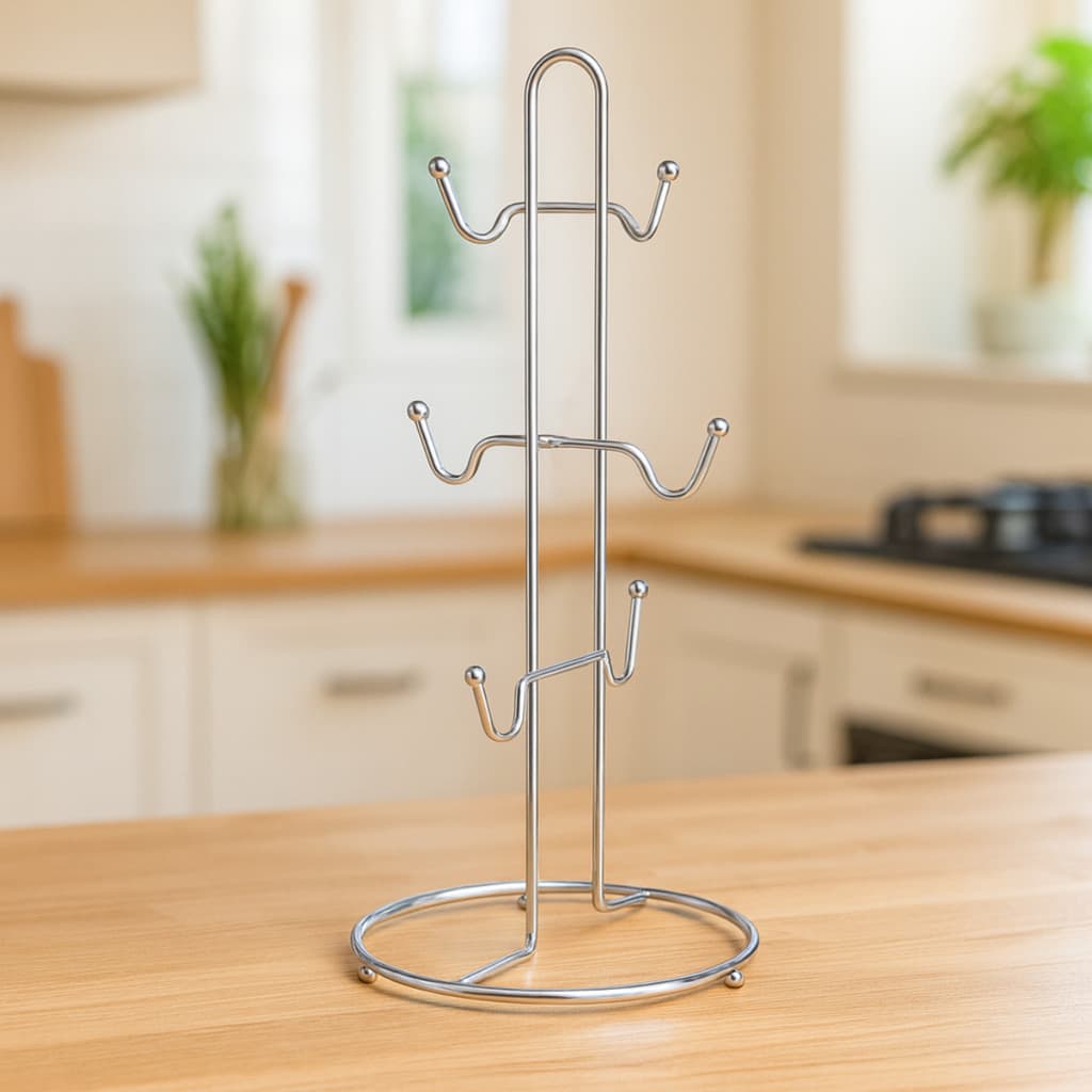 Suporte Vertical Para Xícaras Com Gancho Porta Canecas De Mesa