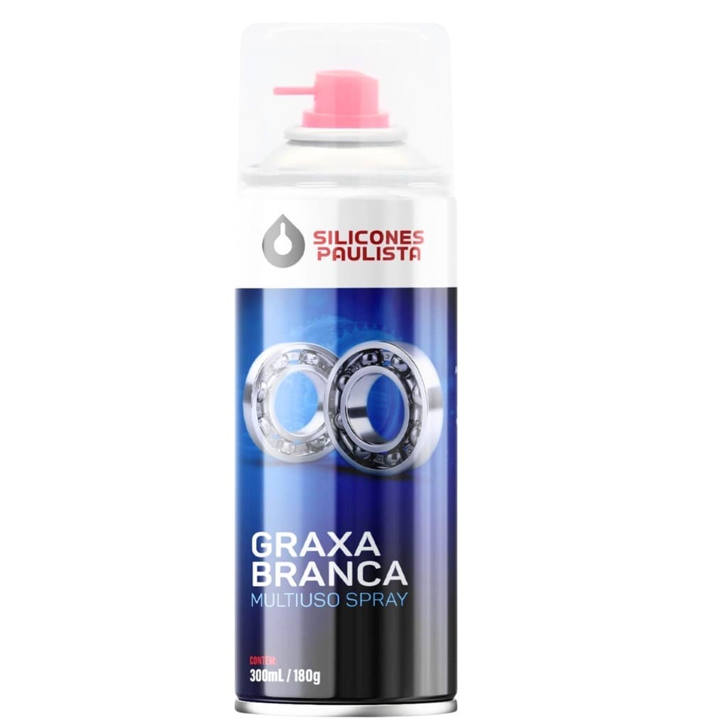Graxa Branca Multiuso Spray Lubrificante 300ml Peças Maquina Multiuso Protege